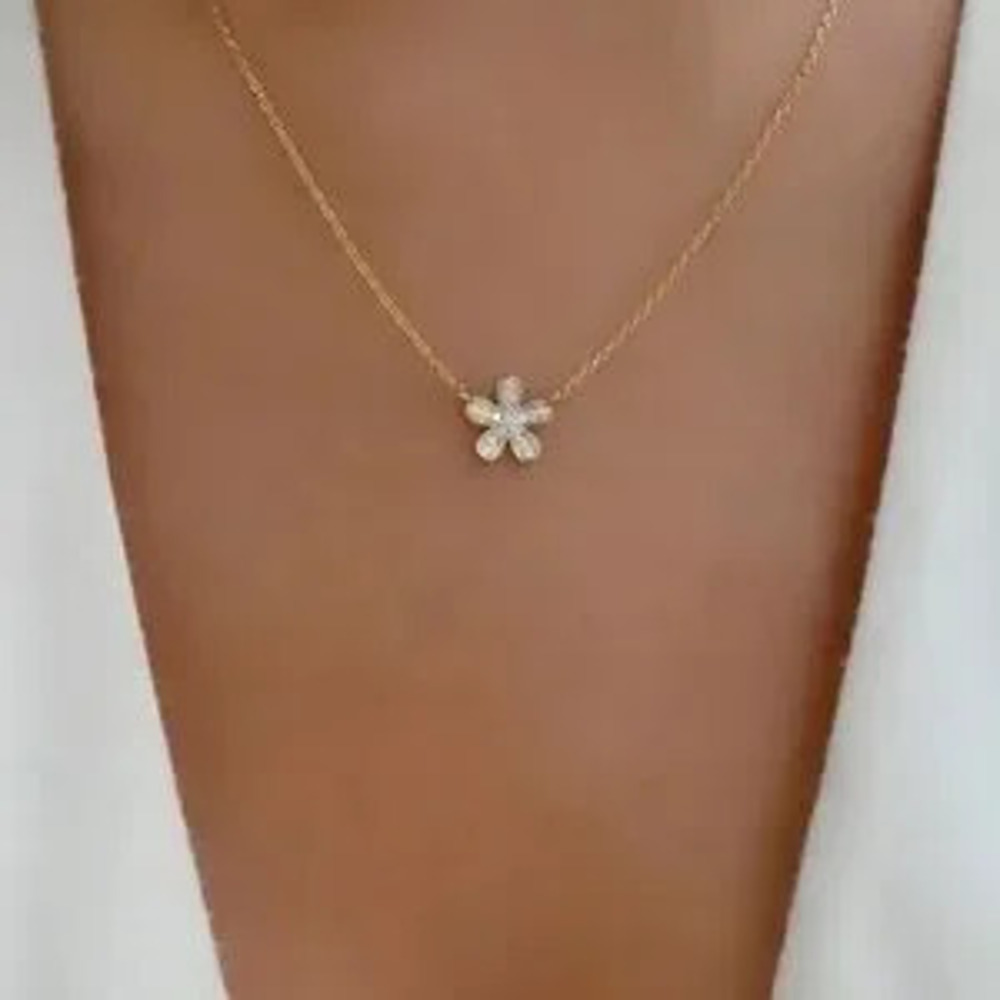 Gold Filled Star Floral CZ Necklace